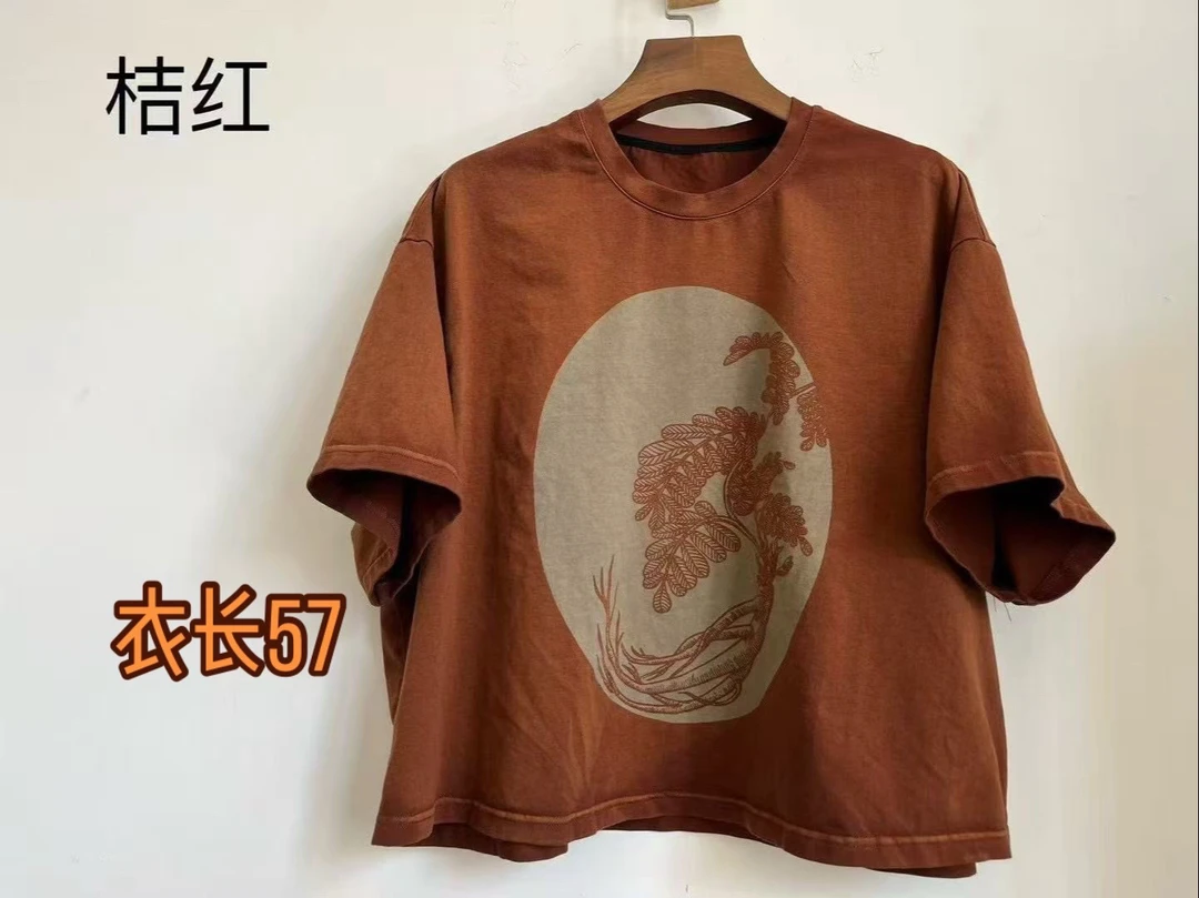 常规圆领新中式不褪色T恤重工休闲时尚套头体恤