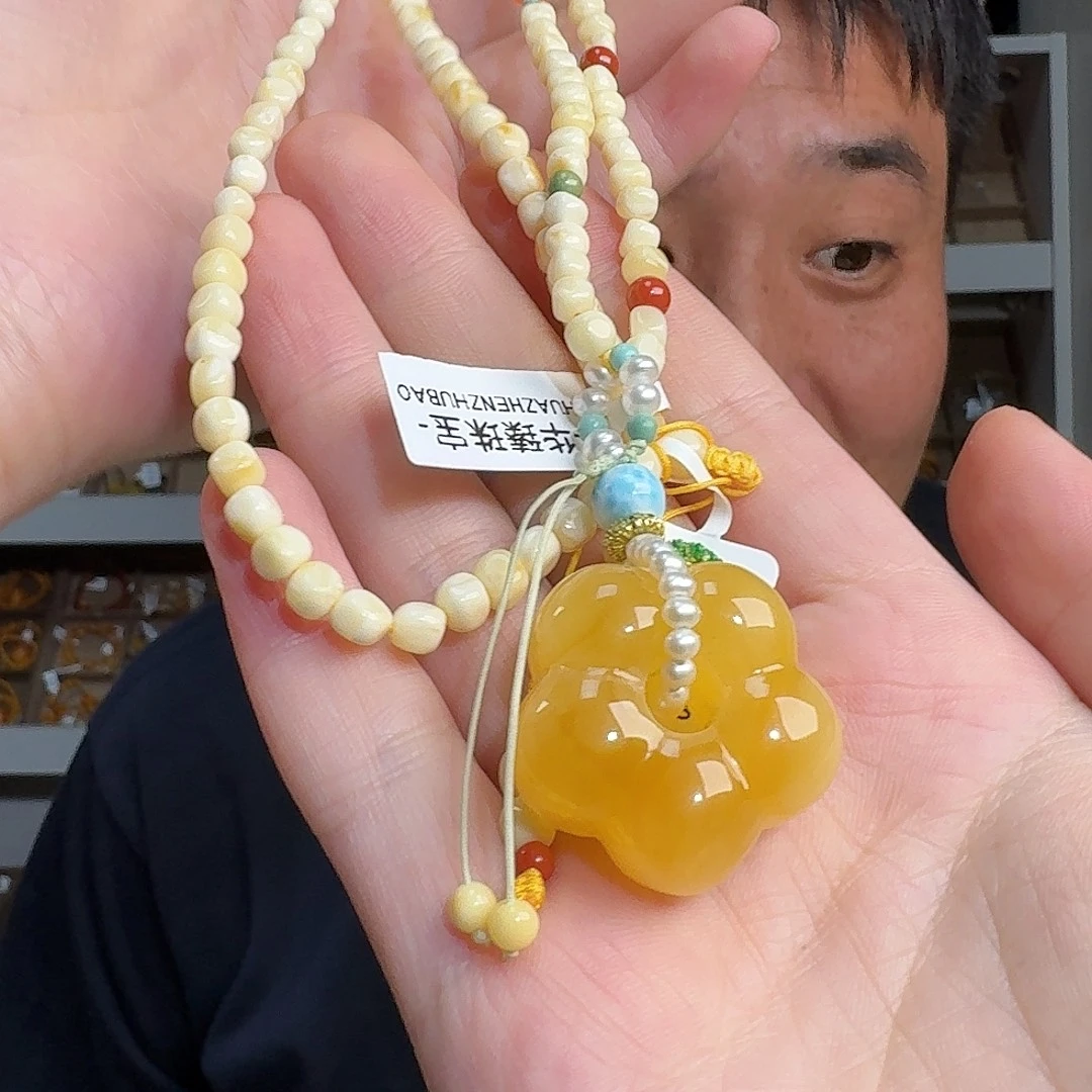 琥珀颈饰未镶嵌tx954花朵项链