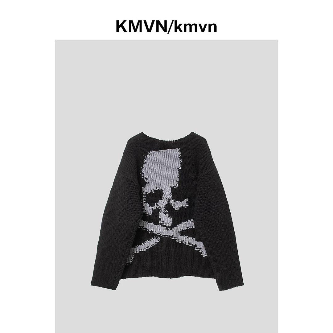 kmvn/kmvn【骷髅毛衣】2025春季新款潮流百搭原创设计休闲羊毛衫
