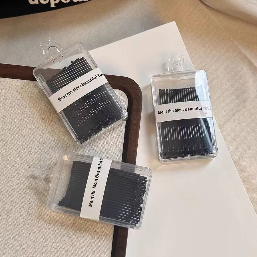 黑色基础款一字夹侧边刘海碎发发卡头饰夹子发夹库存尾货