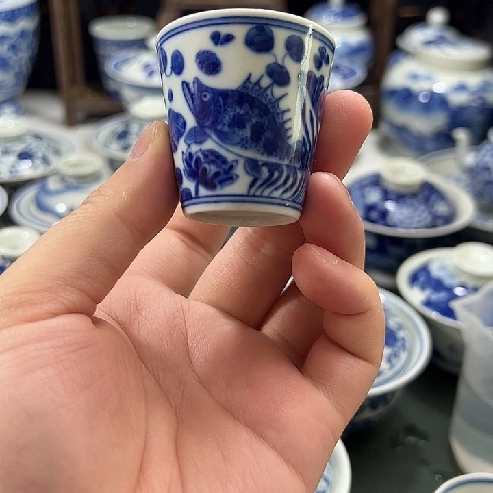 柴窑鱼藻纹小可乐
