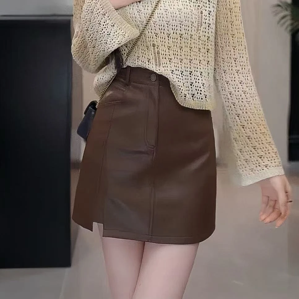 YUANLIANSU/圆脸酥【见往昔春】设计感复古高腰修身A字半身裙女秋季