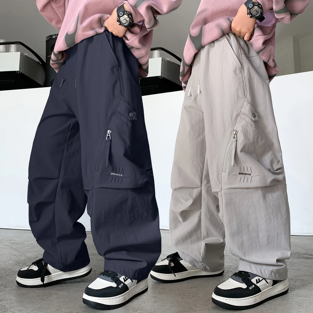 男童秋季工装裤儿童帅气宽松裤子2025新款大童春秋装男孩休闲长裤