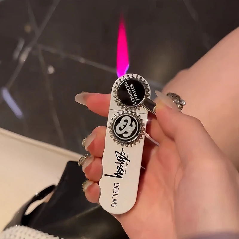 Stussy斯图西金属枪黑色银粉色火焰打火机创意时尚送男友情侣礼物