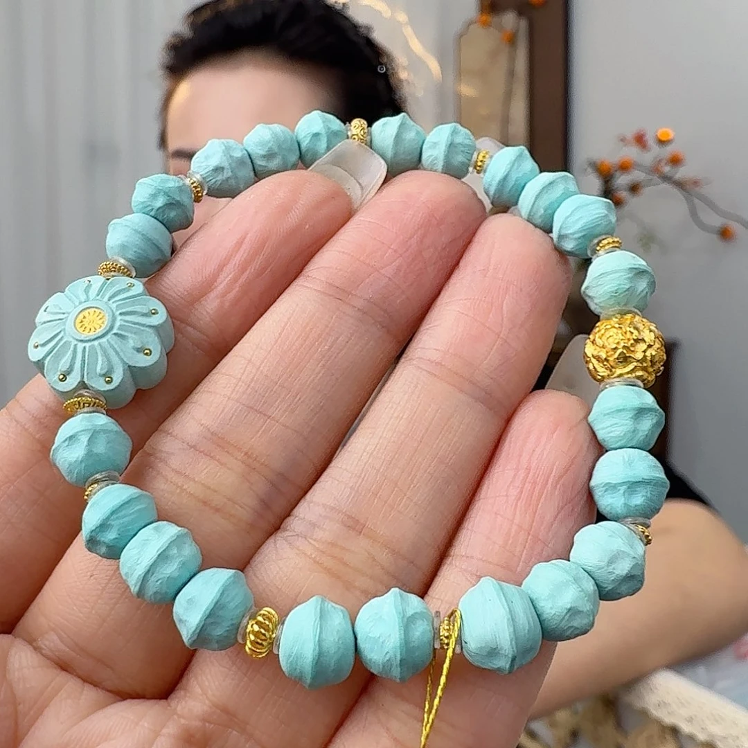 绿松石18K金镶嵌珠宝奇石