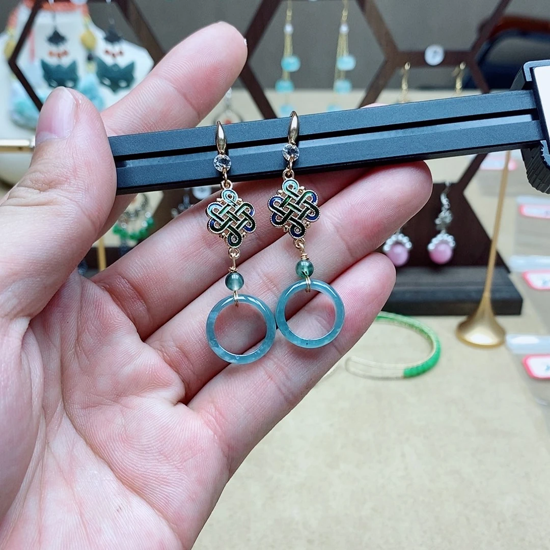 翡翠未镶嵌耳饰3号