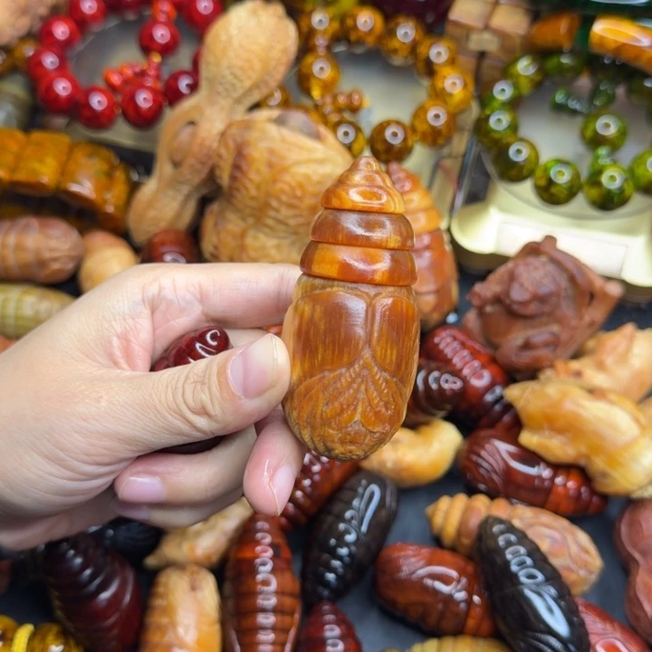 松木琥珀木文玩手串