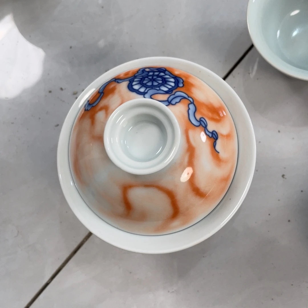 瓷片景德镇狮子盖碗jjj