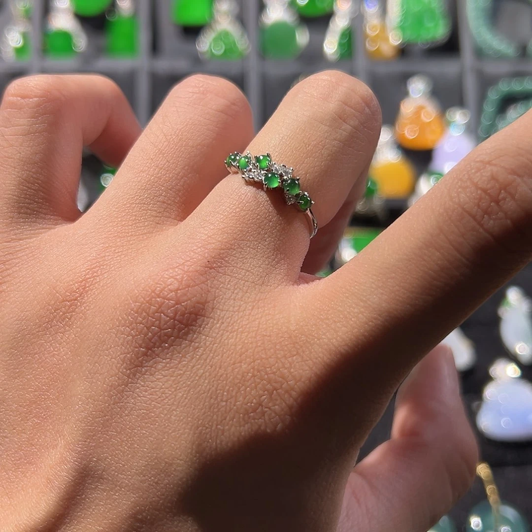 翡翠银S925镶嵌戒指