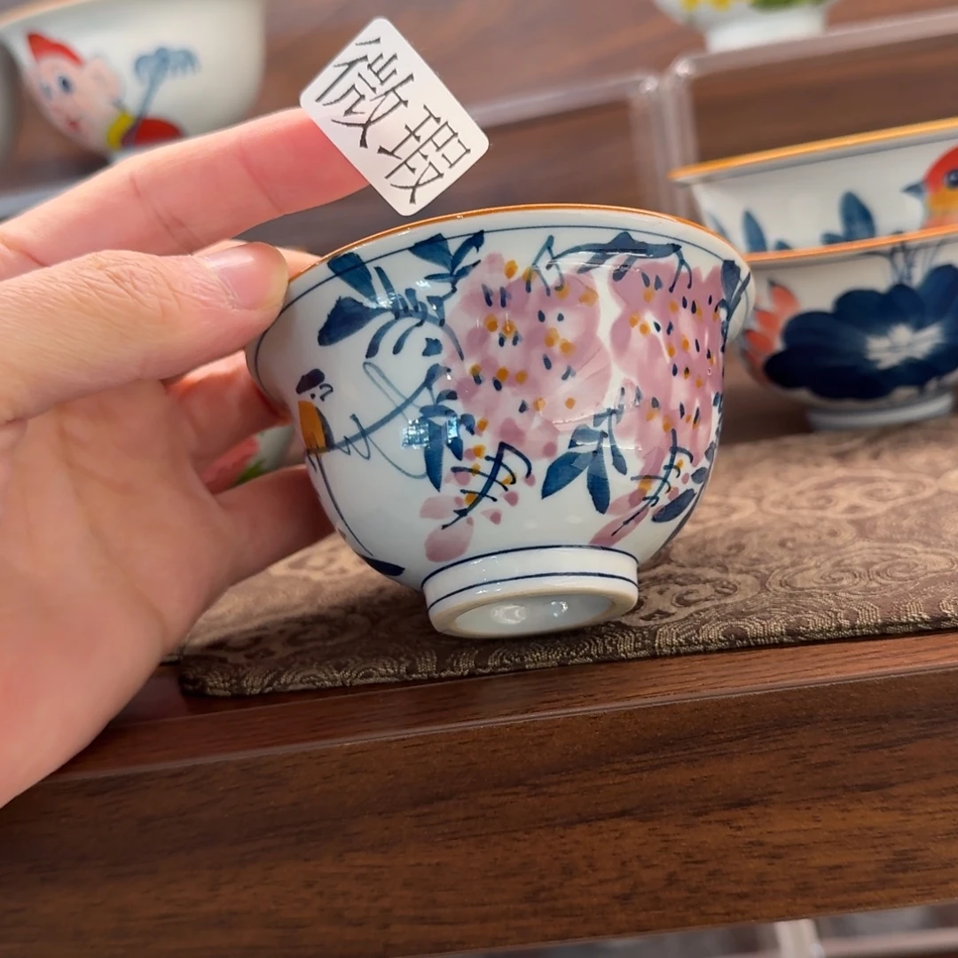 釉下手绘茶具微瑕