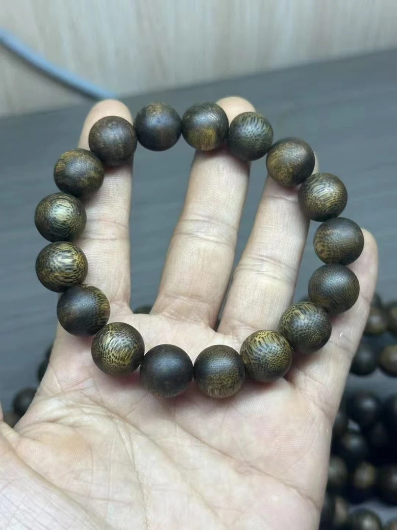 沉香棋楠沉香手串圆珠单圈卡12绿奇多样性发一条