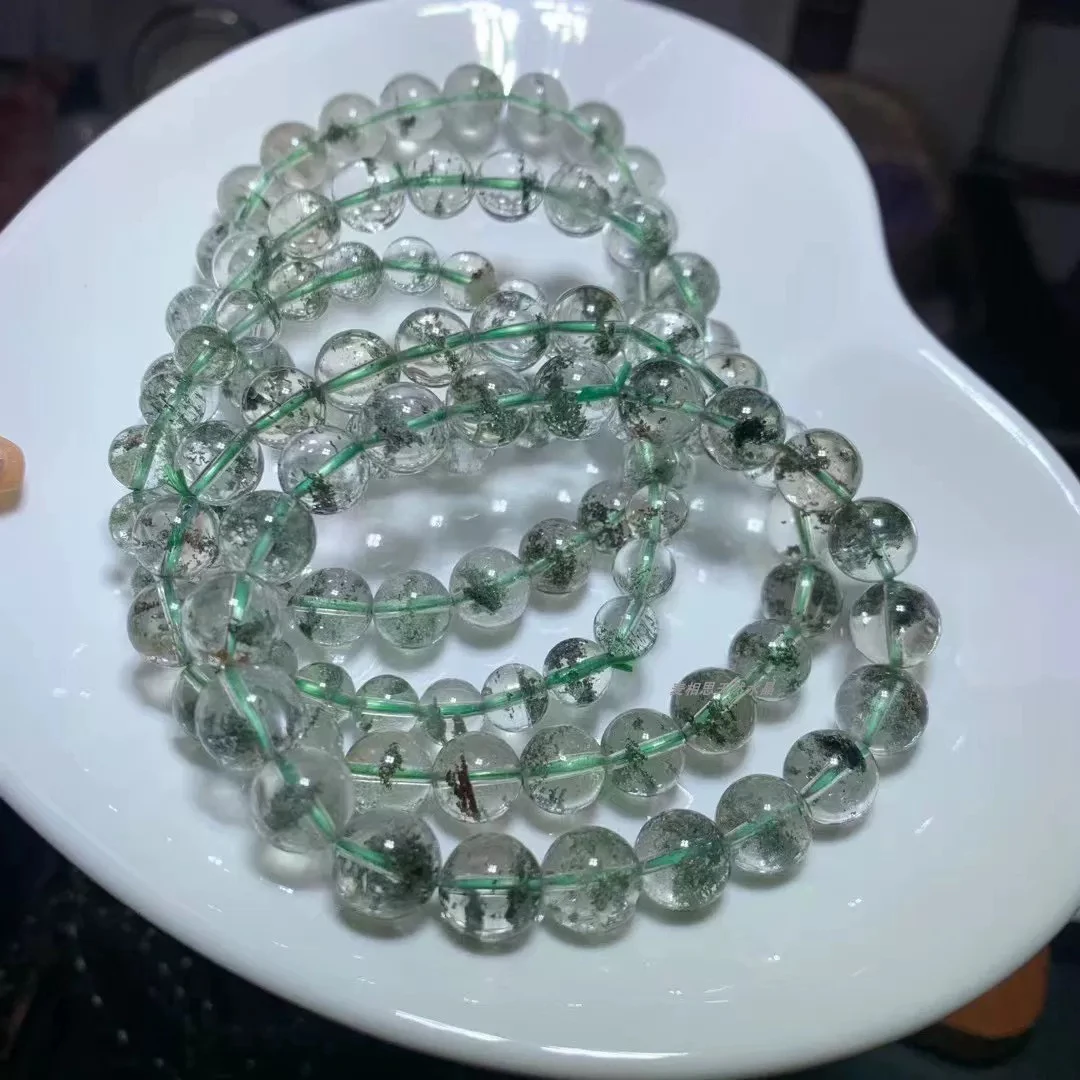 YL7天然绿幽灵手串千层满天星绿幽灵手串微红皮/多样性发其一