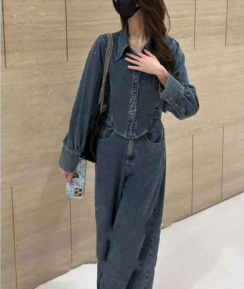 春季复古港风牛仔套装女款爆款2025新款宽松显瘦5158款