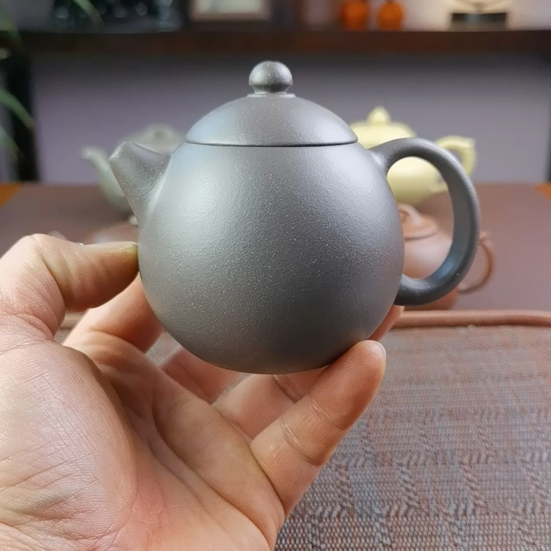 紫砂茶壶清灰紫泥龙蛋220CC徐敏