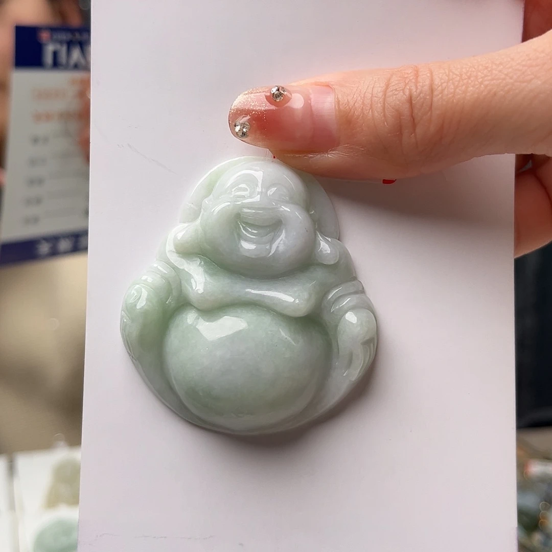 翡翠颈饰未镶嵌落**水佛公