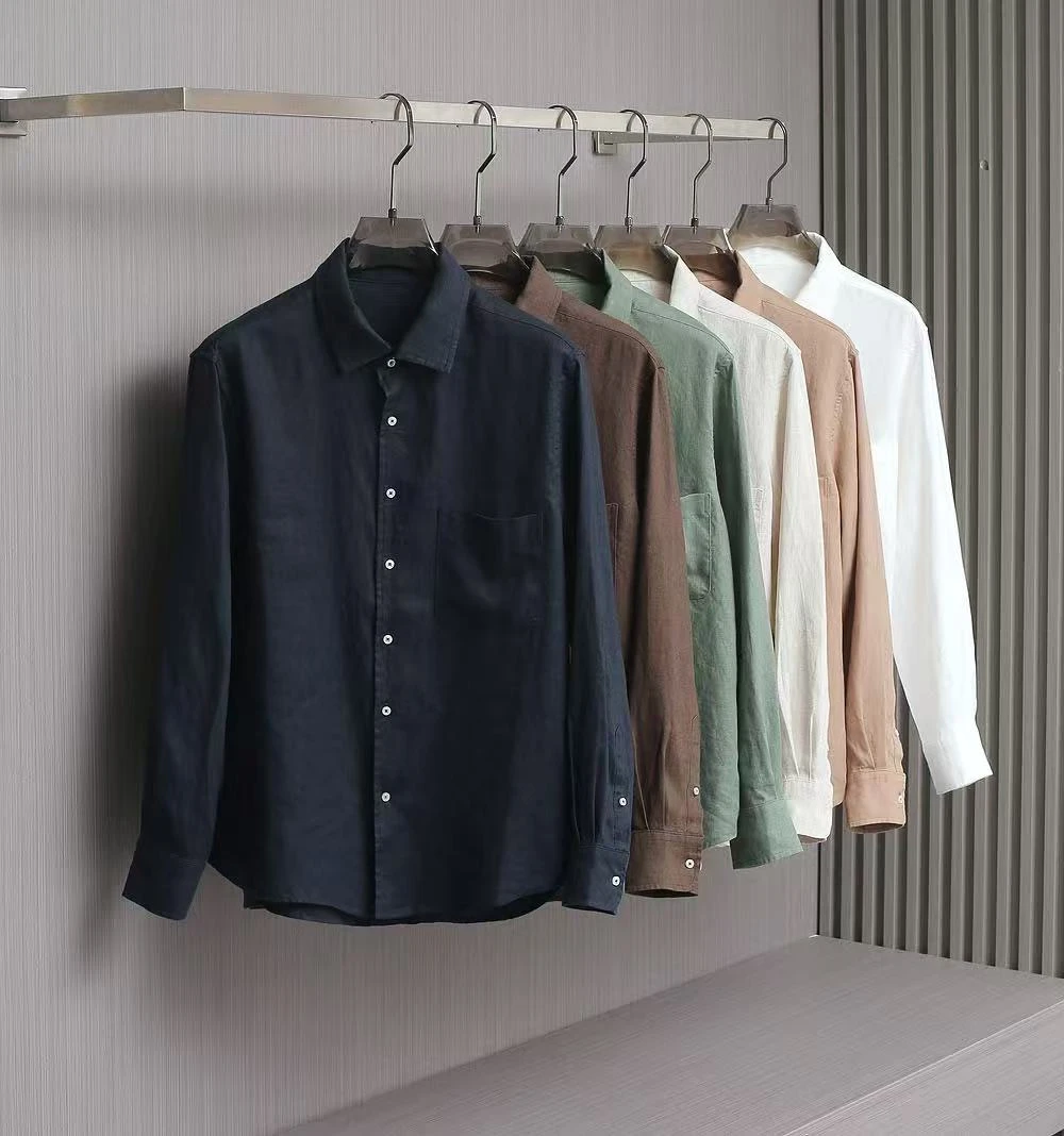 LP-8815-亚麻秋季长袖衬衫