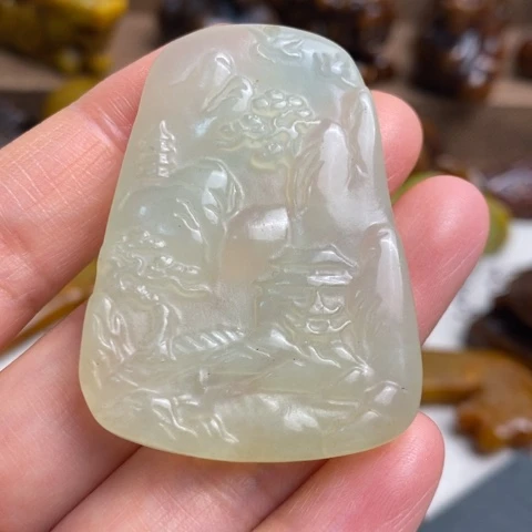 蛇纹石玉未镶嵌颈饰135