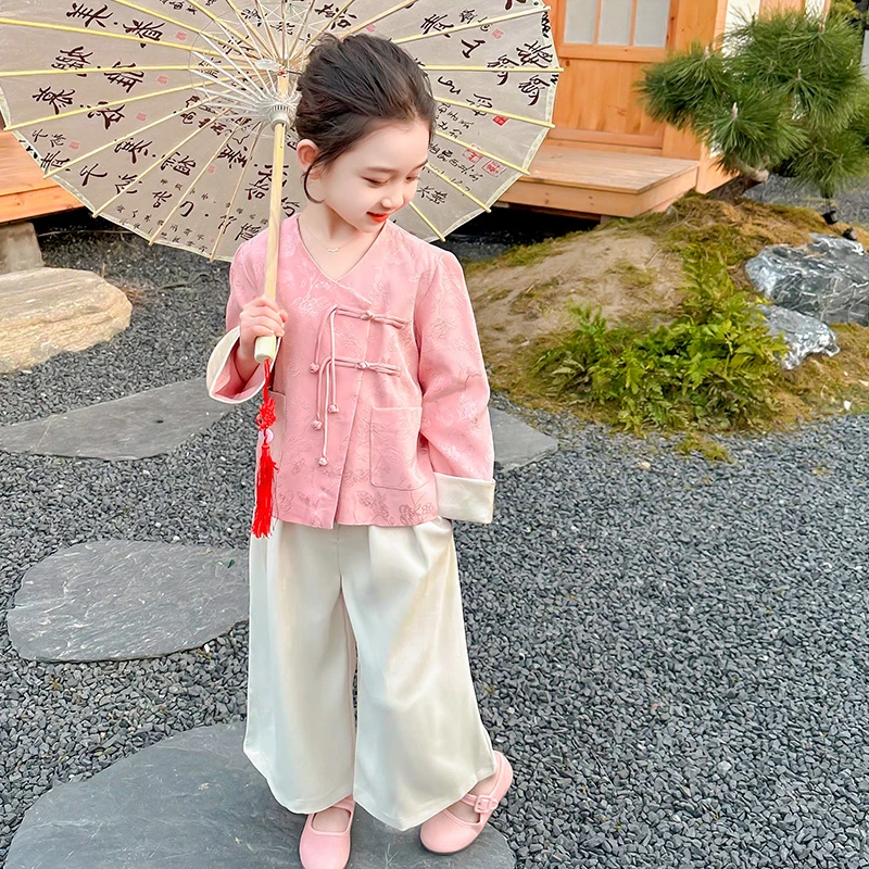 巴拉童年女童新中式套装春装2025新款洋气国风旗袍复