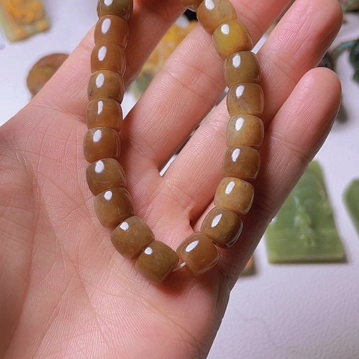 和田玉手串未镶嵌腻*