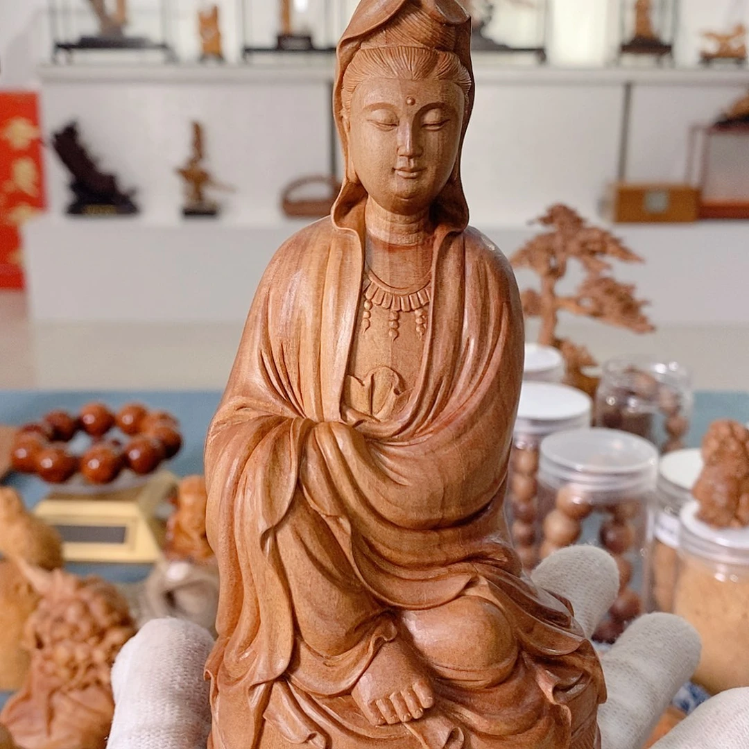 南***祖檀香木其他观音摆件工艺品