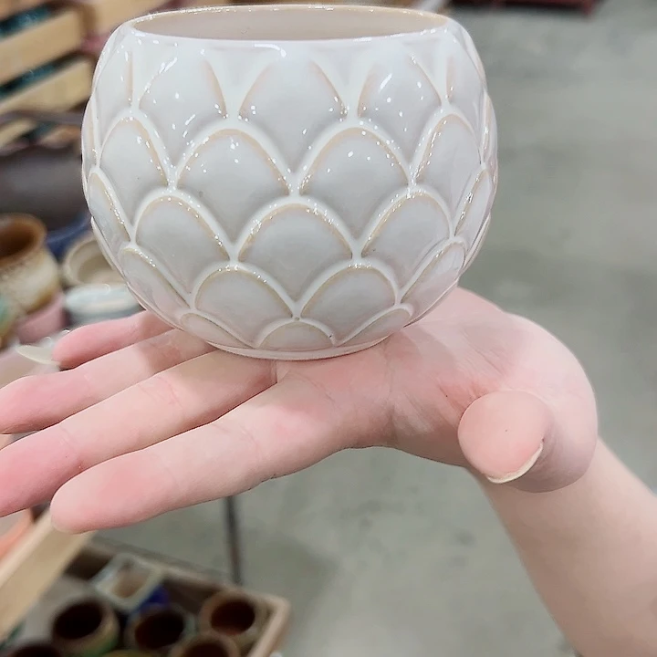 有孔.凑满10元发货多肉陶瓷花盆！