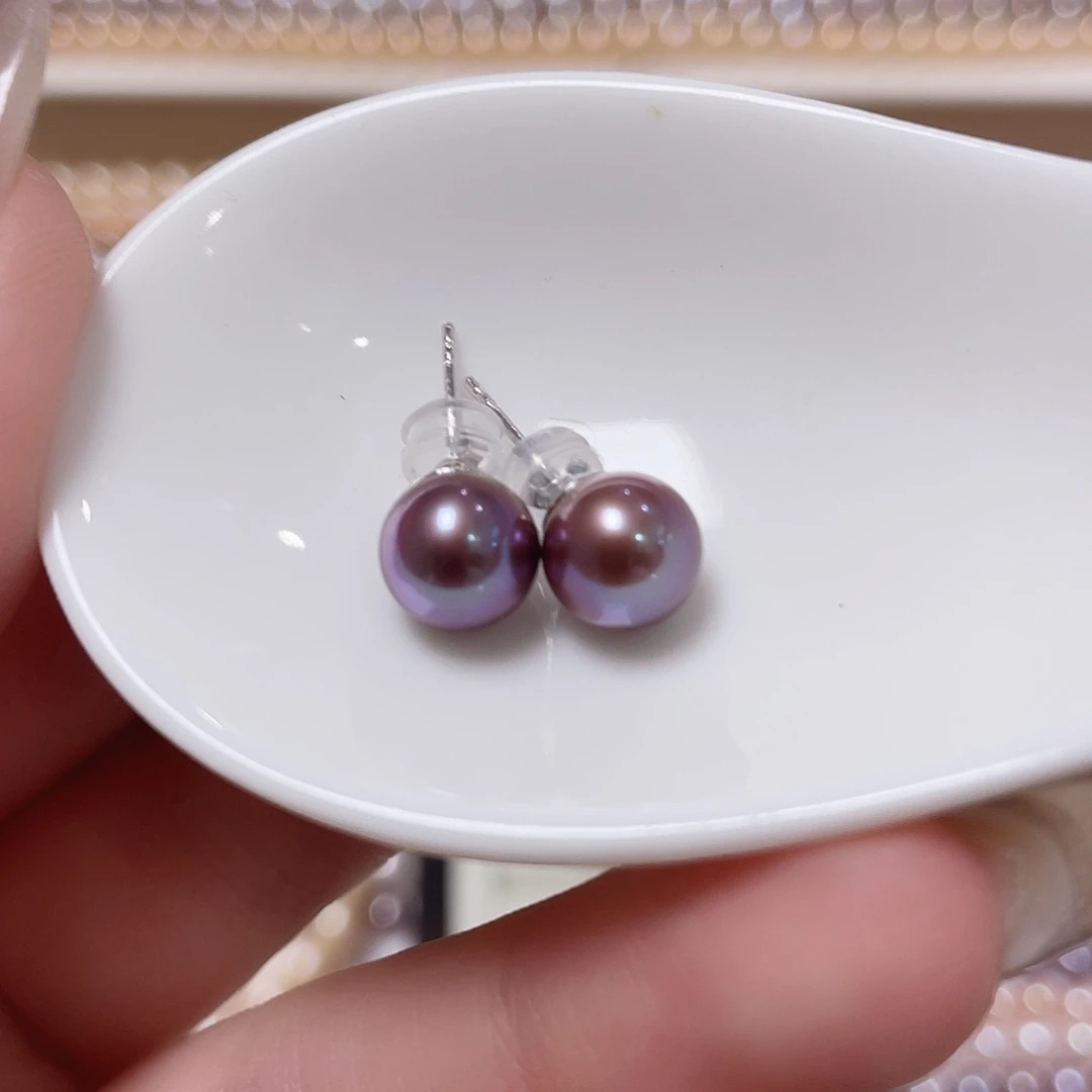 淡水珍珠耳饰银S925镶嵌