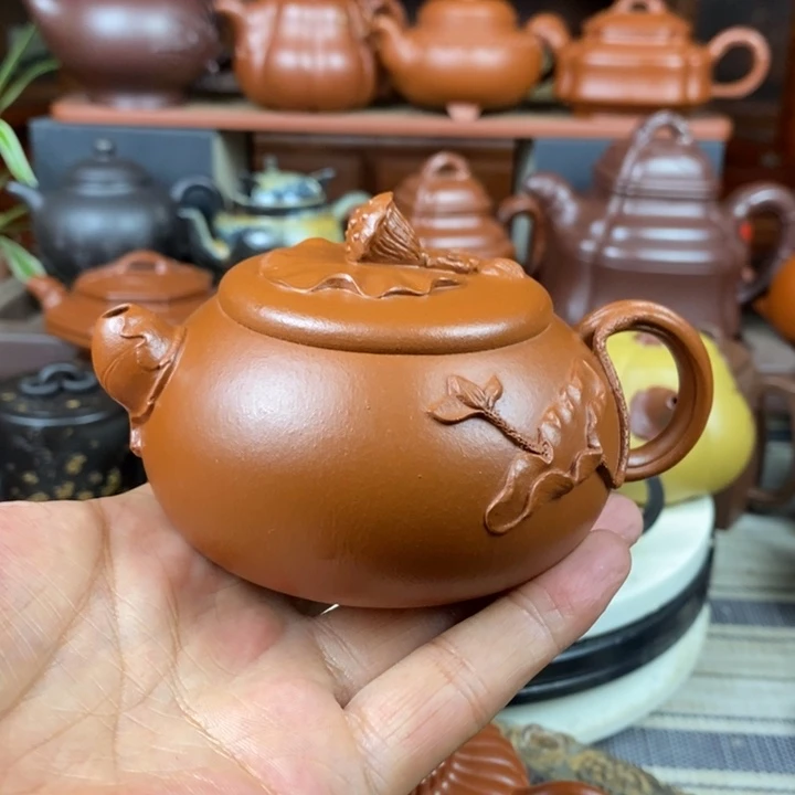 茶壶紫砂莲蓬220cc原矿赵庄朱泥特价