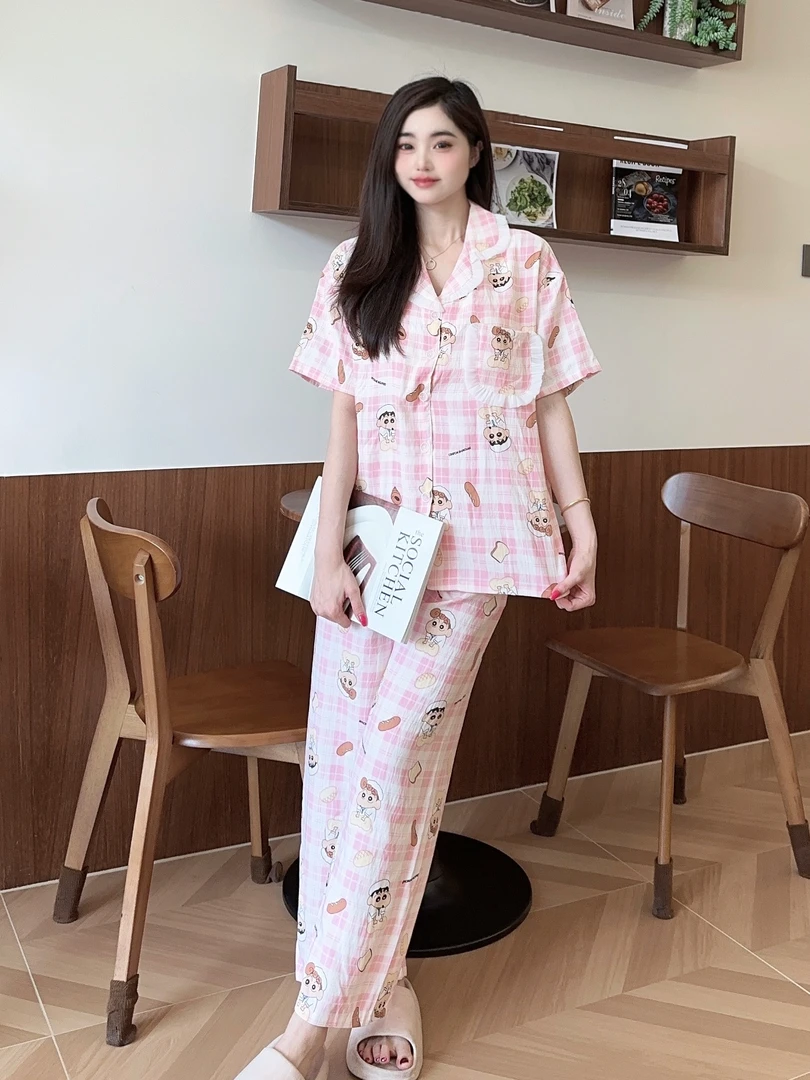 【2025新款】夏季家居服带胸垫睡衣女7130