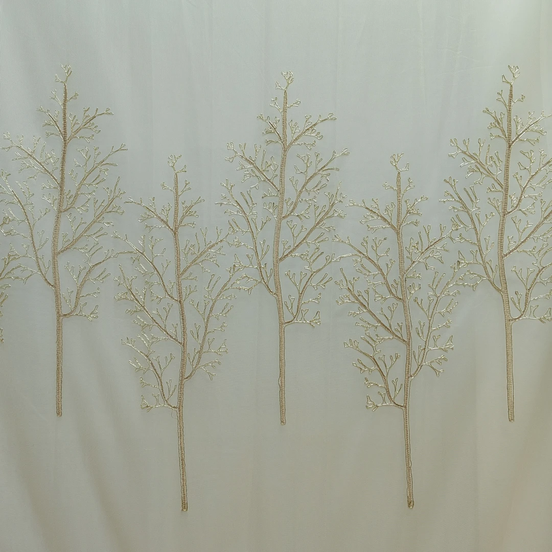 00319 挂钩款成品客厅刺绣防晒清新纱帘宽6米高2.7米免费对开