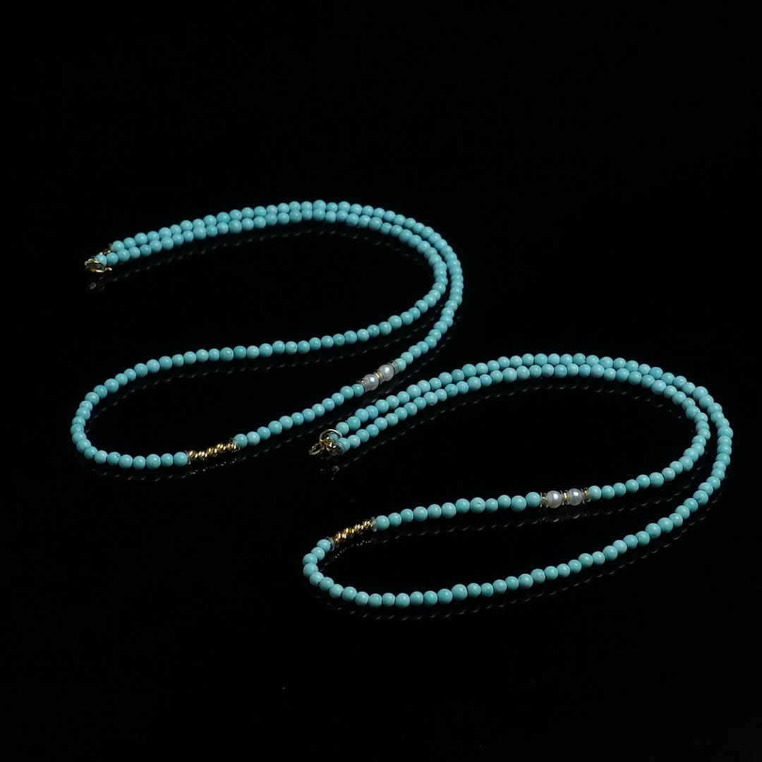 V姐|心选|绿松高瓷色小米珠项链 3mm-18K金-LL93052 多样性发其一