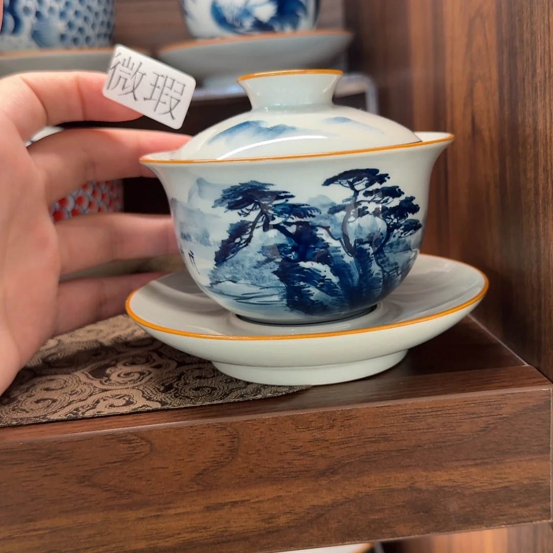 釉下彩纯手绘微瑕