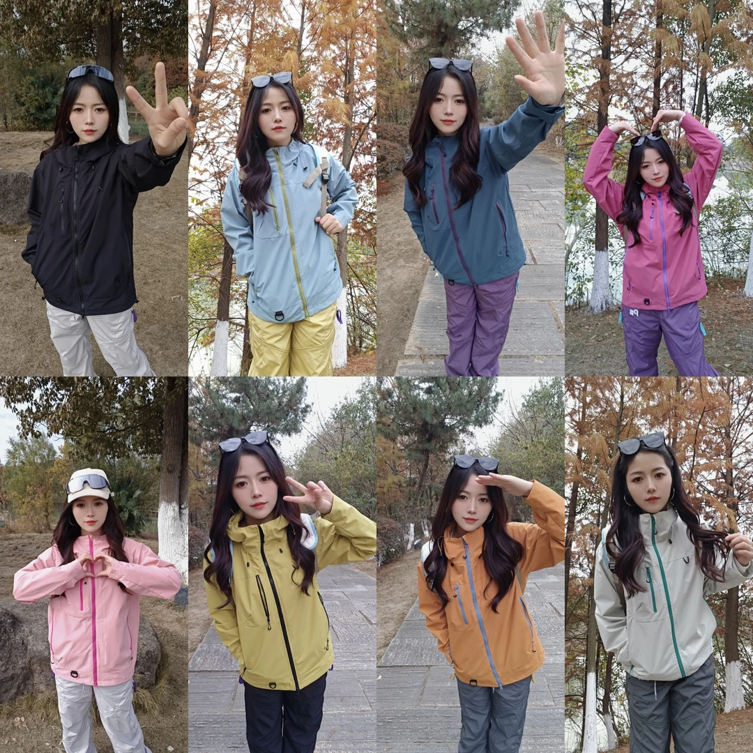[XIMANG]山系情侣款4.0冲锋衣春秋季户外三防夹克防风防水连帽