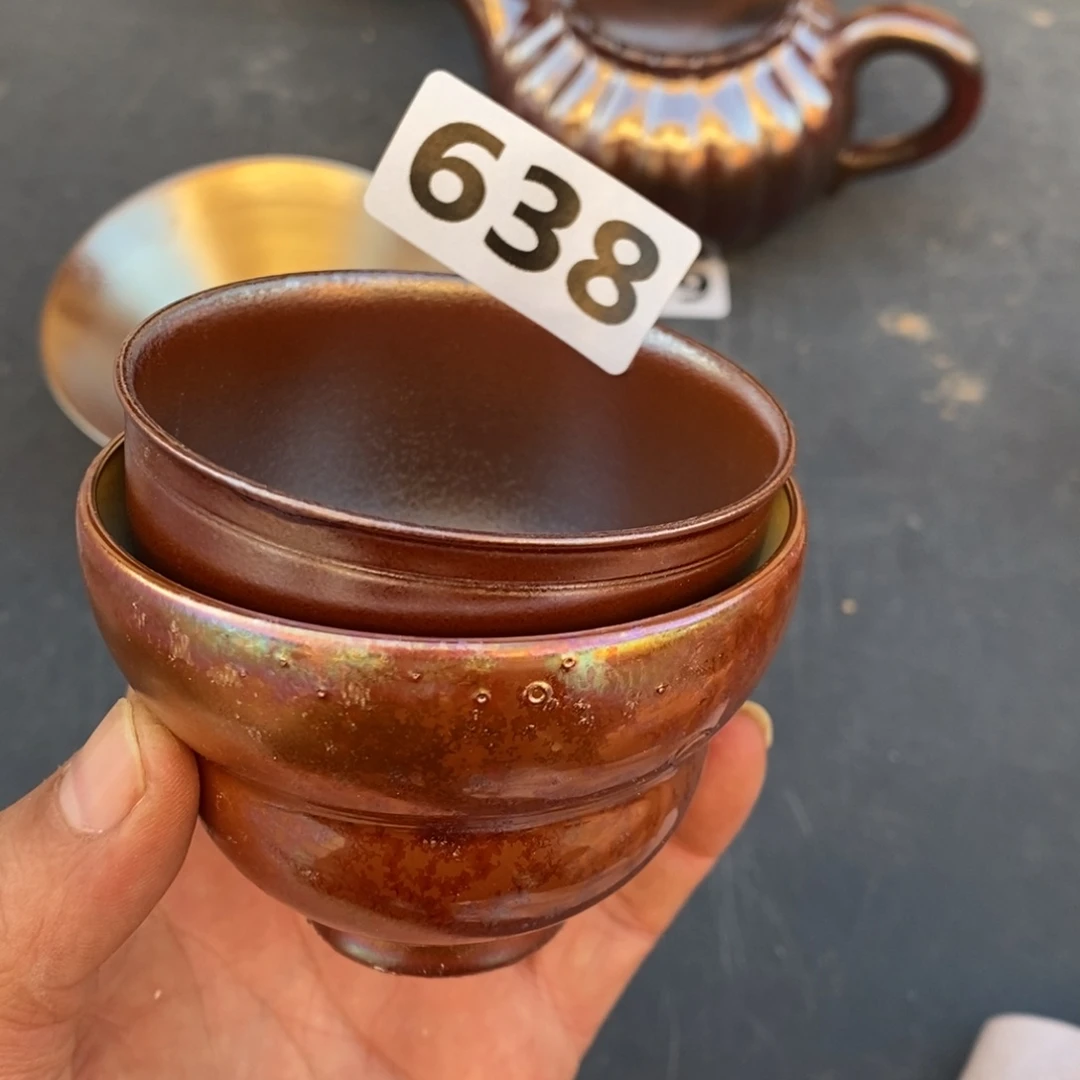 三***清柴烧茶具陶瓷杯子