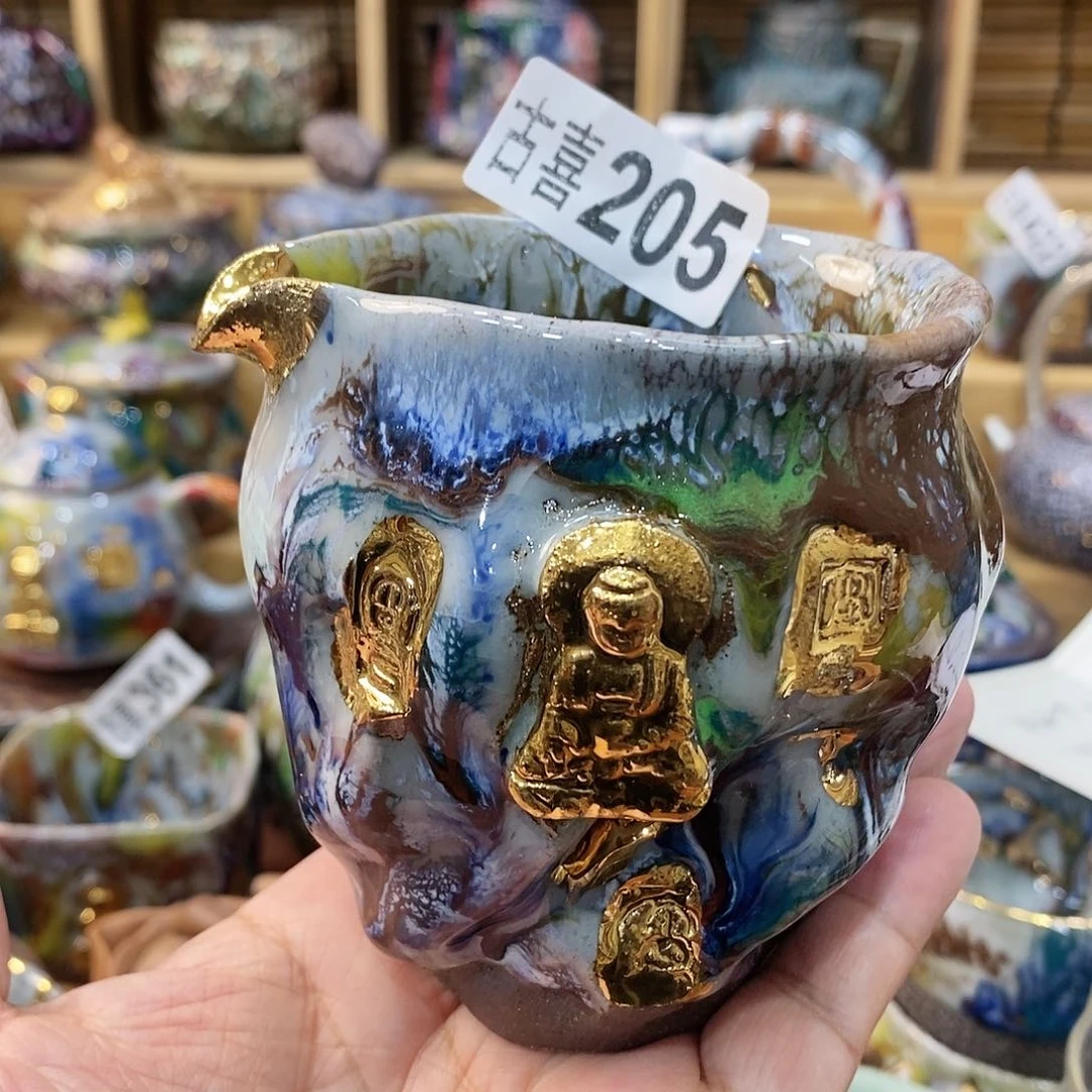 粗陶志野柴烧茶器