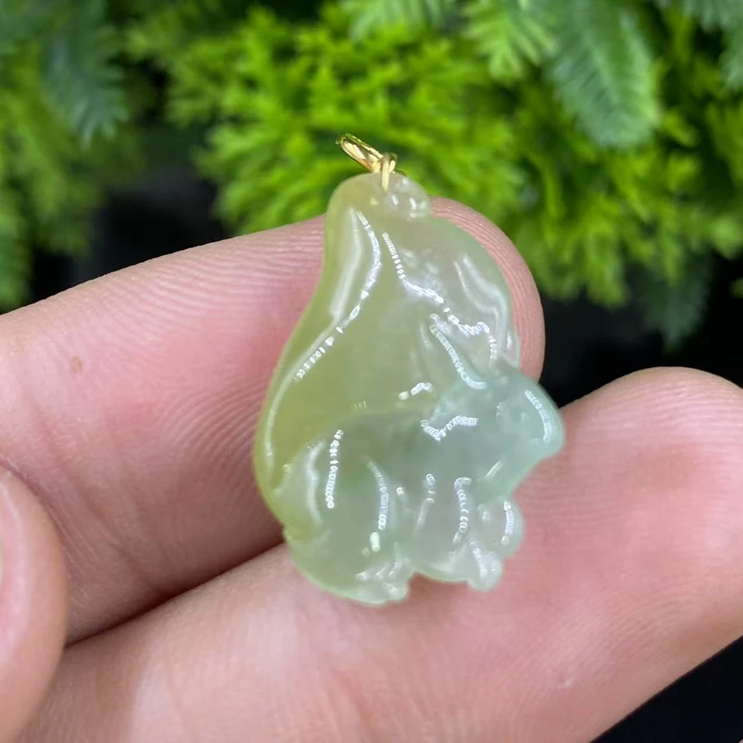 女神节翡翠吊坠（不含链）18k金镶嵌--吊坠8727 1