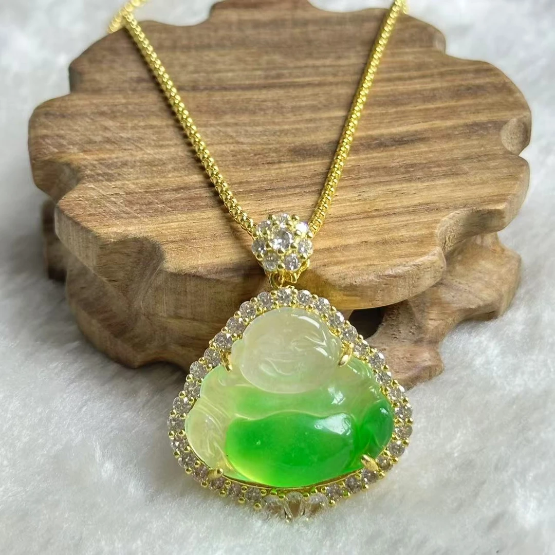 Y典藏品 绿花佛公时尚吊坠美观大气美轮美奂尽显魅力