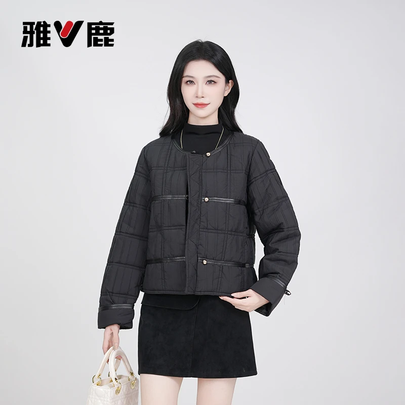 【雅鹿】新国标90白鸭绒新款时尚气质休闲减龄短款保暖女士羽绒服