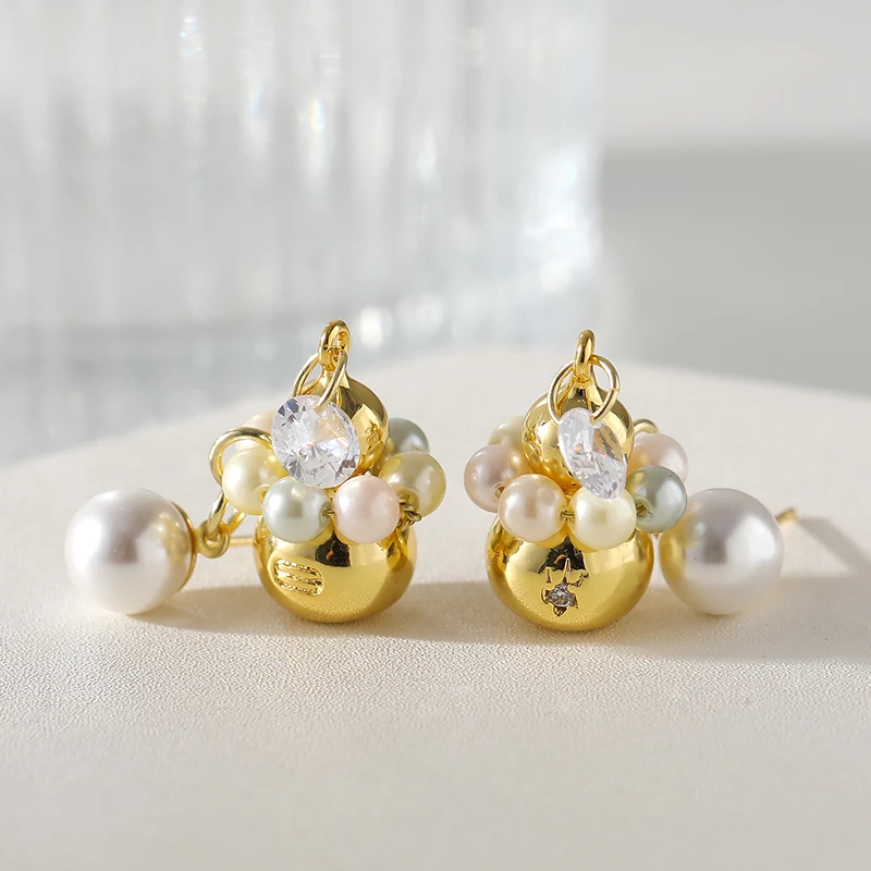 钛钢耳饰 花球耳钉精致饰品清新甜妹风轻奢温柔气质女款（RH791)