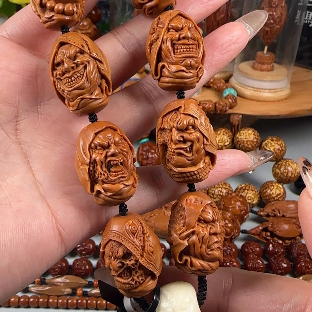 手串/手链橄榄核宽2.1鸡血红水晶核恶僧暴徒