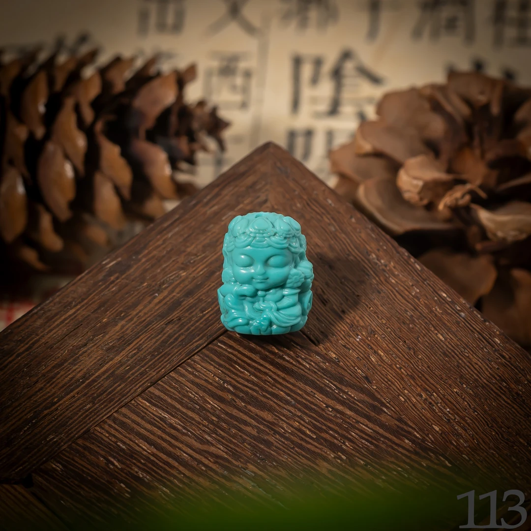 【世间臻宝】绿松雕刻件/14*11*8mm/多样性发一件/SS113/孤