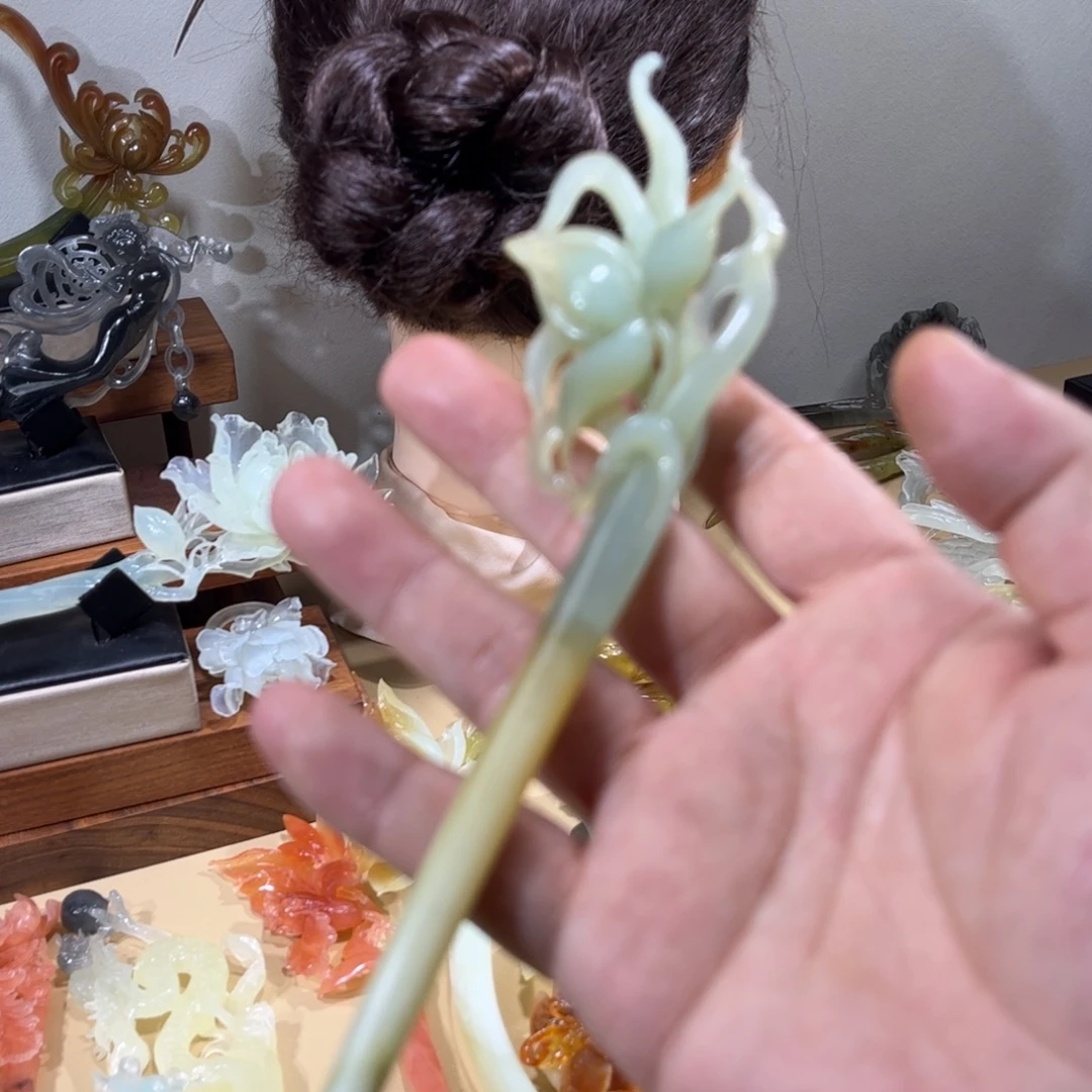 蛇纹石玉合金发簪