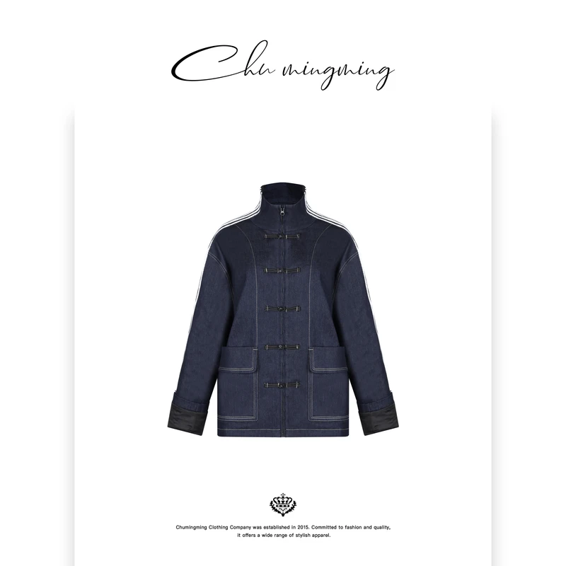 【CHU/2024SSNEW】原创设计中式三条杠外套XY50