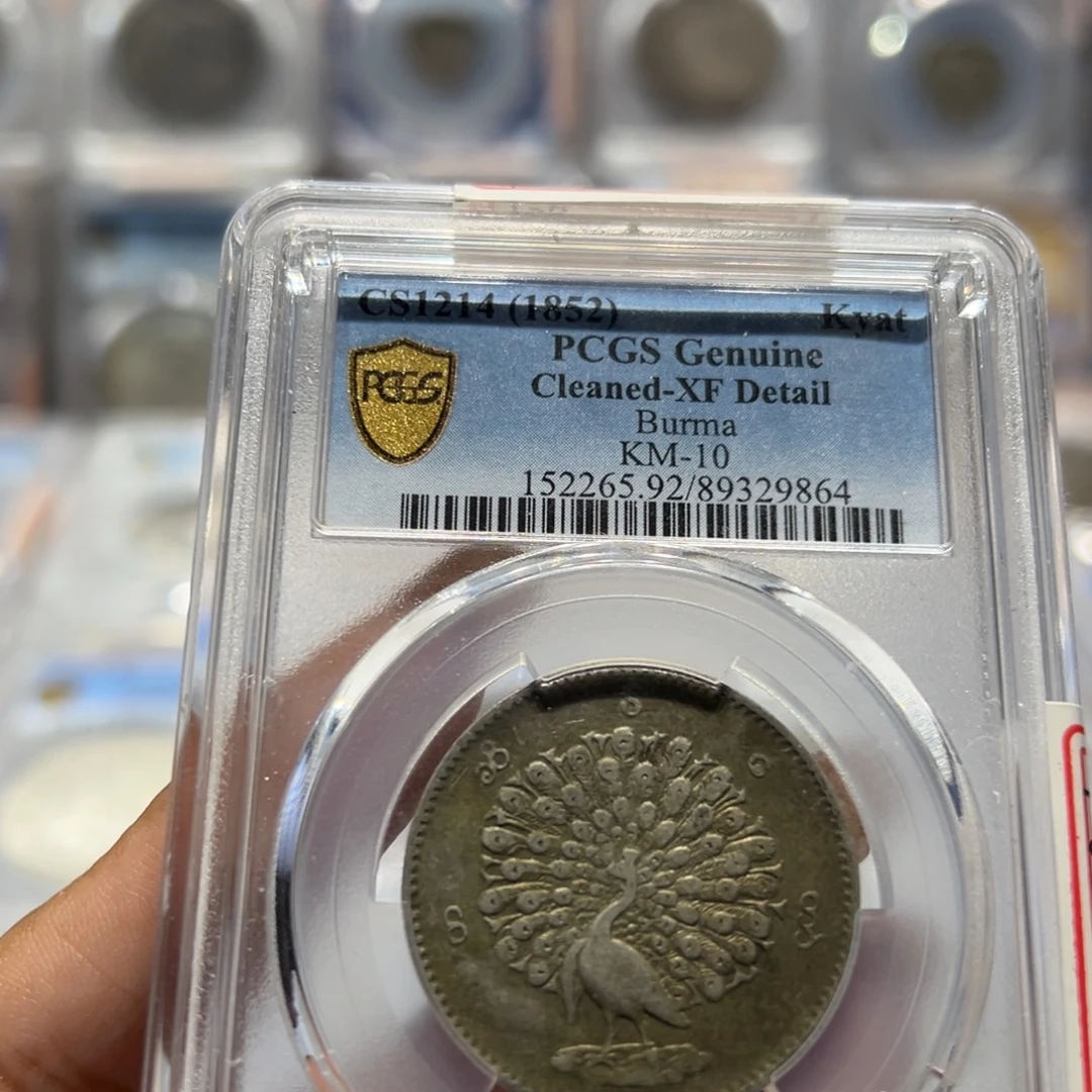 银PCGS评级原味全麻齿孔雀银币老银元同分择优发货