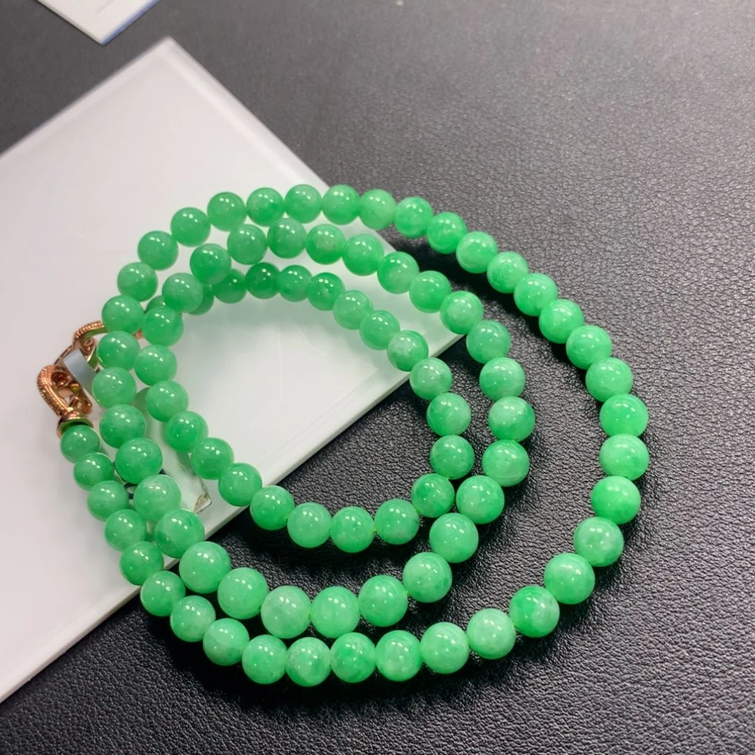 翡翠未镶嵌颈饰项链