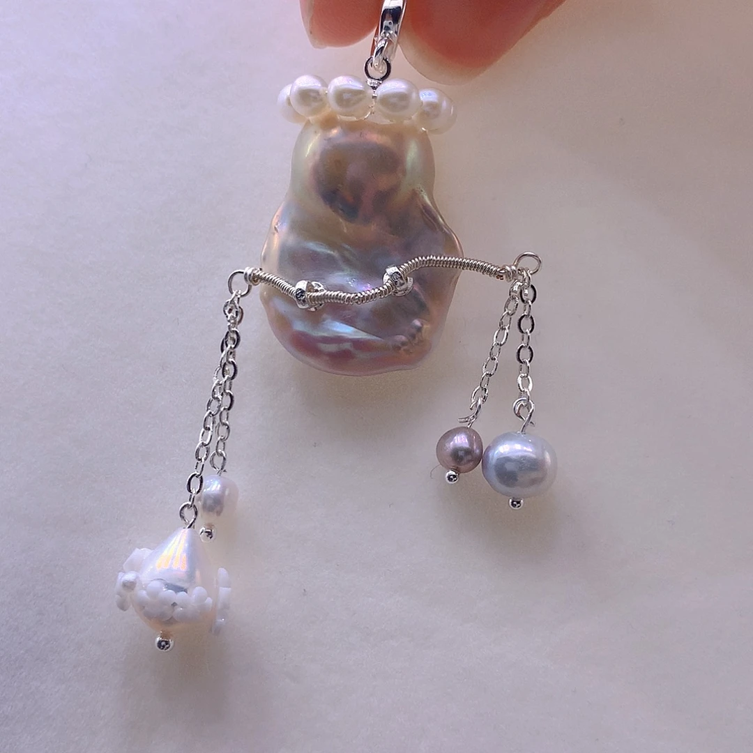 淡水珍珠耳饰未镶嵌吊坠