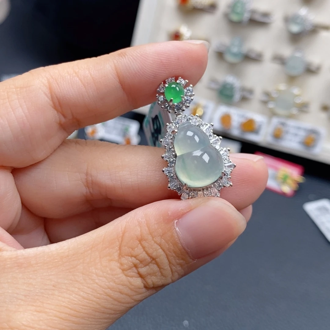 翡翠银S925镶嵌戒指
