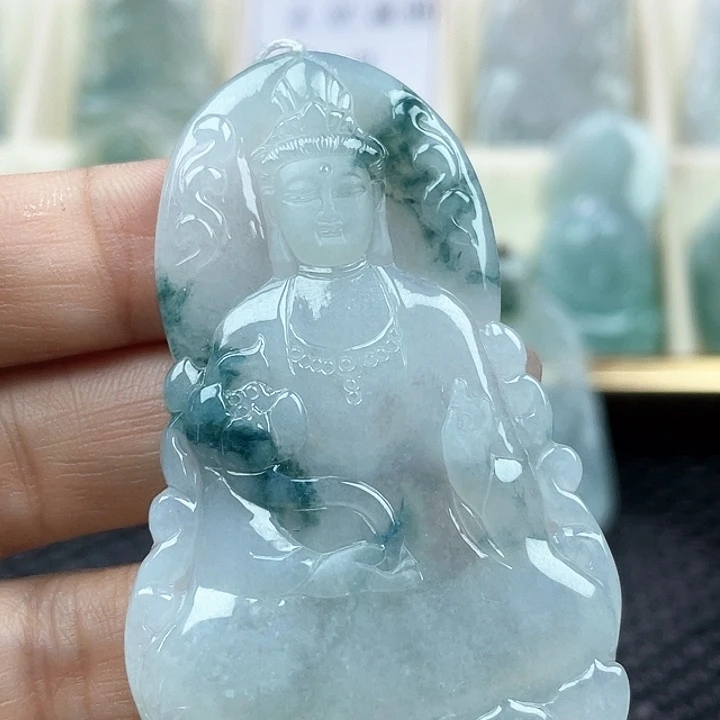 颈饰未镶嵌翡翠天然翡翠观音