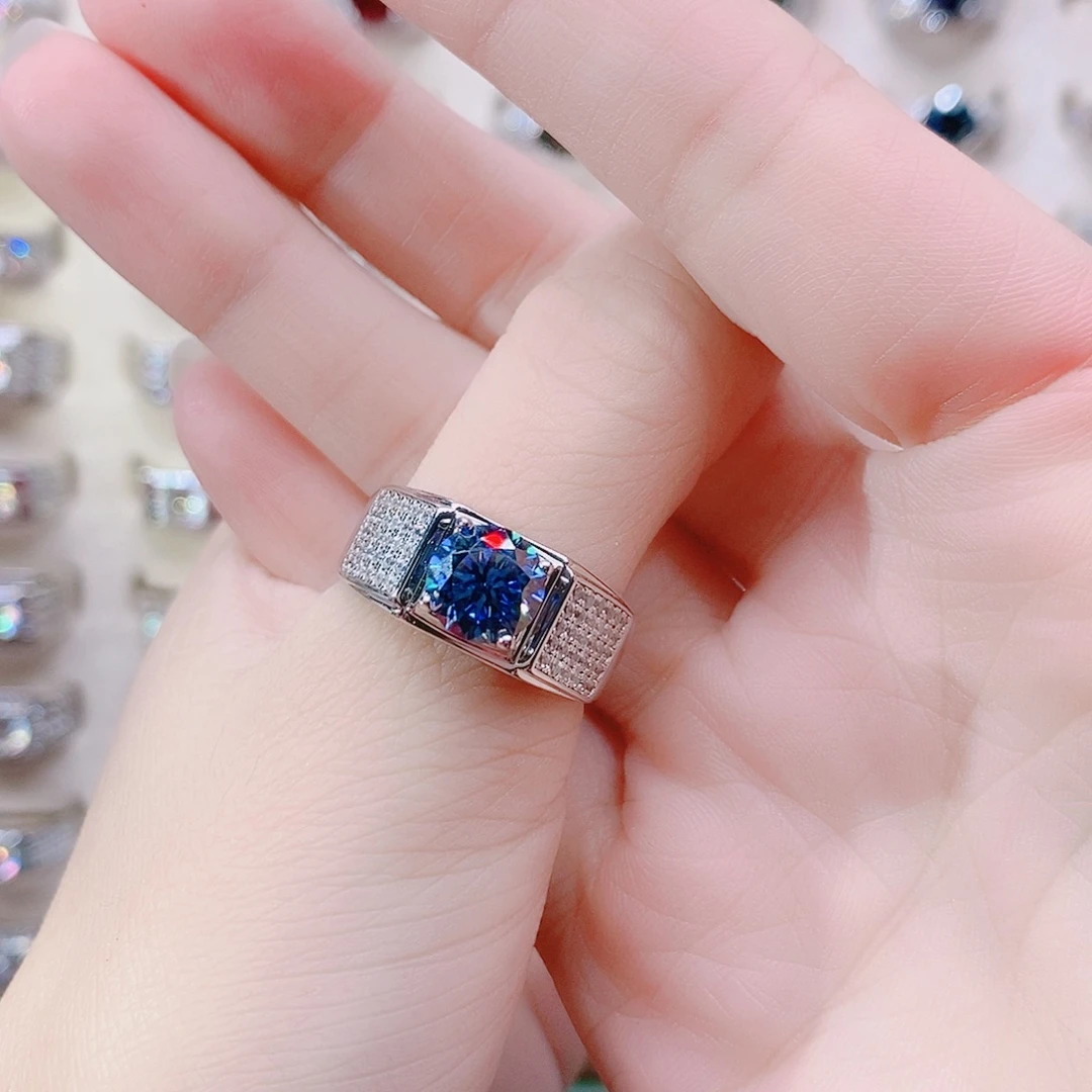 925银中版满天星2克拉顶配蓝钻20号