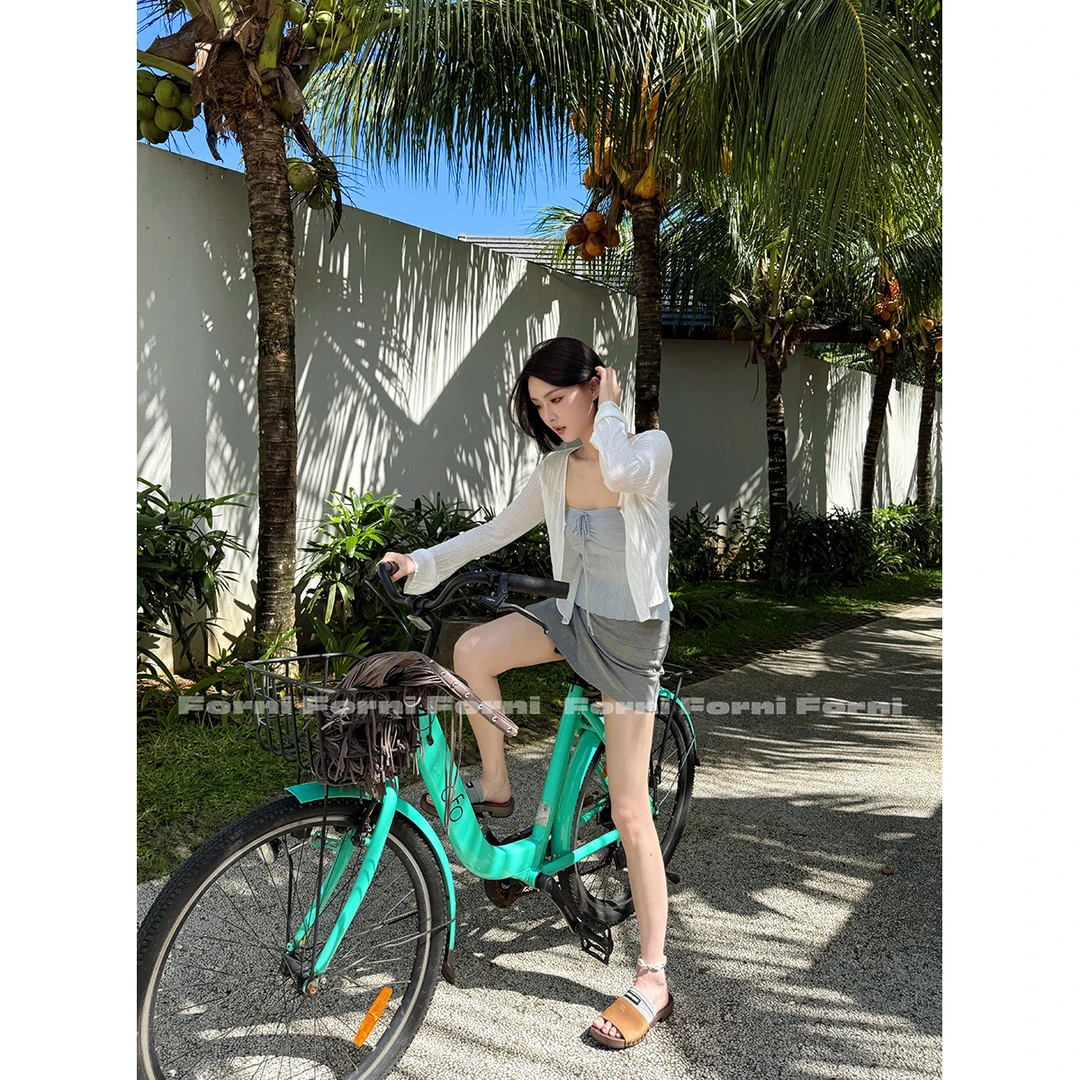 FORNI 疗愈衫 行走的空调100天丝糯叽叽无骨薄款春夏针织小开衫