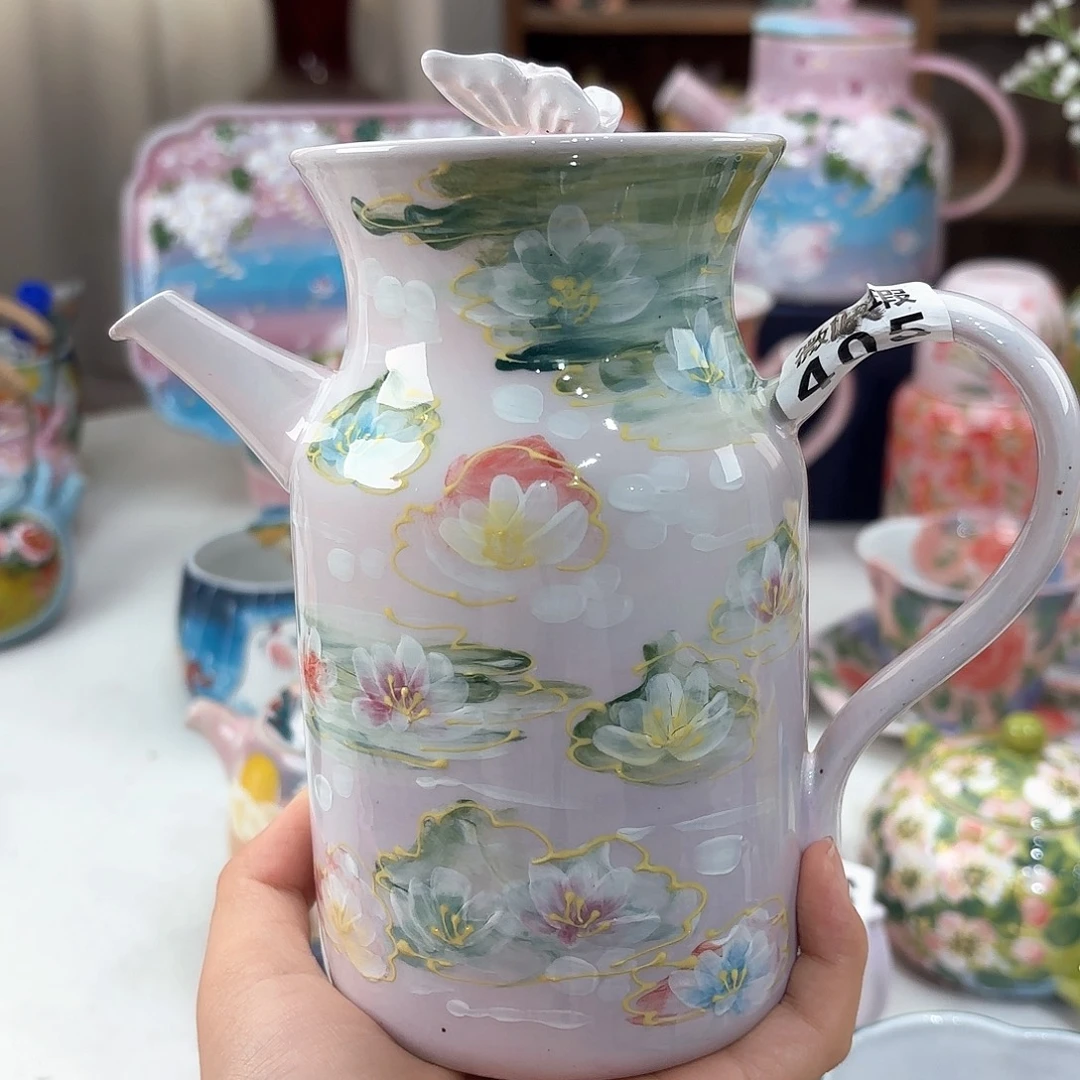 景德镇手绘高温釉下彩陶瓷茶具